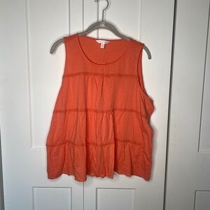 LC Lauren Conrad Crochet Tiered Sleeveless Blouse Tank Top Women's Plus Size XXL